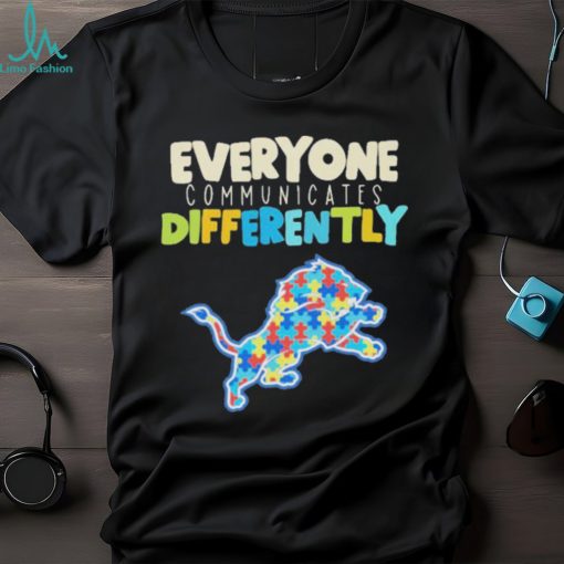 Detroit Lions Autism awareness everyone communicates differently shirt