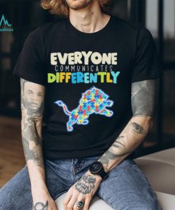 Detroit Lions Autism awareness everyone communicates differently shirt