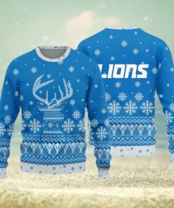 Detroit Lions Christmas Reindeer Knitted Sweater