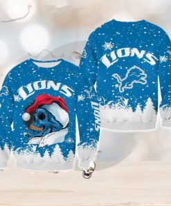 Detroit Lions Christmas Skull Snowboard Halloween Ugly Sweater For Men And Women Gift Christmas