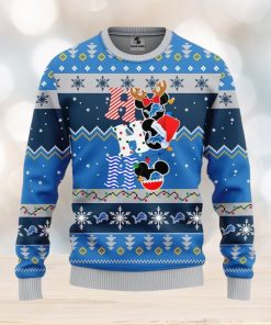 Detroit Lions HoHoHo Mickey Christmas Ugly Sweater Christmas Gift Ideas For Fans