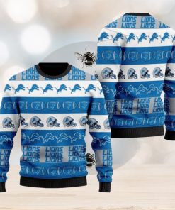 Detroit Lions NFL American Football Team Logo Helmet Symbols Ugly Christmas Sweater