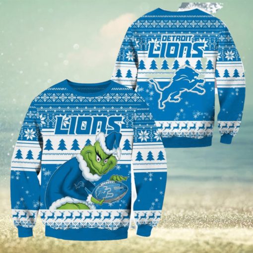 Detroit Lions NFL Grinch Christmas Ugly Sweater Fans Gift Funny For Men And Women