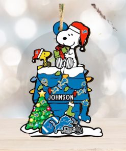 Detroit Lions NFL Snoopy Ornament Personalized Christmas 2023 Holidays