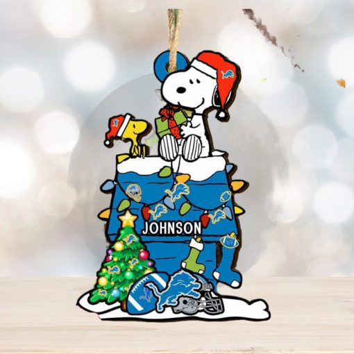 Detroit Lions NFL Snoopy Ornament Personalized Christmas 2023 Holidays