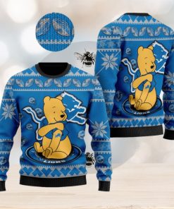 Detroit Lions NFL Winnie the Pooh Knitted Christmas 3D Sweater For Fans