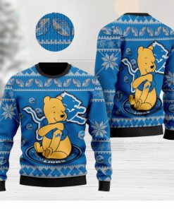 Detroit Lions NFL Winnie the Pooh Knitted Christmas 3D Sweater For Fans