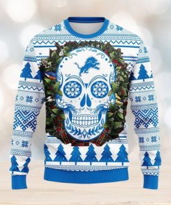 Detroit Lions Skull Flower Ugly Christmas Ugly Sweater Sport Christmas Gift Ideas