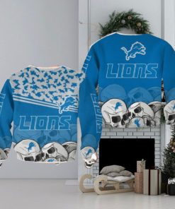 Detroit Lions Skull Hygge Halloween Ugly Sweater For Men And Women Gift Christmas