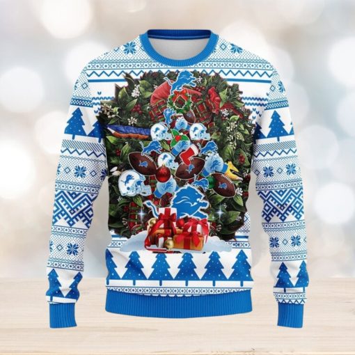 Detroit Lions Tree Ugly Christmas Ugly Sweater Christmas Gift Ideas For Fans