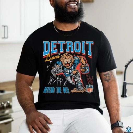 Detroit Lions mascot defend the Den NFL 2023 shirt