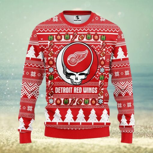 Detroit Red Wings Grateful Dead Ugly Christmas Sweater Warm Gift For Christmas