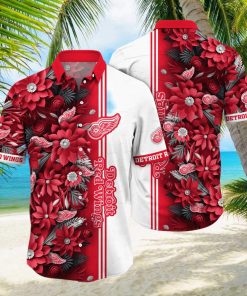 Detroit Red Wings NHL Hawaiian Shirt Custom Blooming Flowers Aloha Shirt