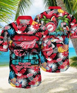 Detroit Red Wings NHL Hawaiian Shirt Daylighttime Aloha Shirt