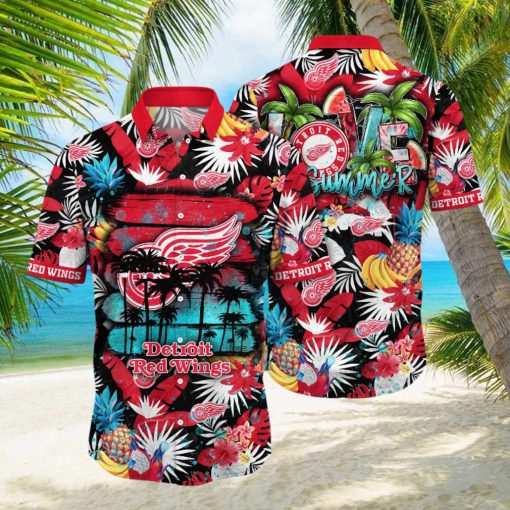 Detroit Red Wings NHL Hawaiian Shirt Daylighttime Aloha Shirt