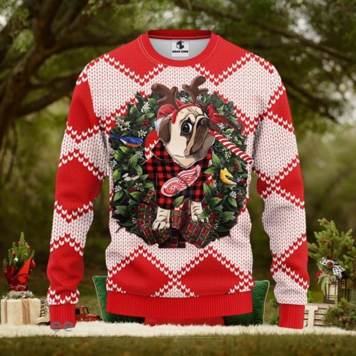 Detroit Red Wings Pub Dog Christmas Ugly Sweater