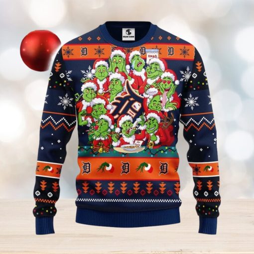 Detroit Tigers 12 Grinch Xmas Day Christmas Ugly 3D Xmas Sweater Christmas Gift For Fans