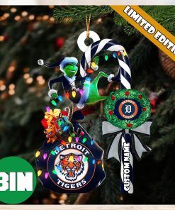 Detroit Tigers MLB Custom Name Grinch Candy Cane Tree Decorations Xmas 2023 Gift Christmas Ornament_41584534 1