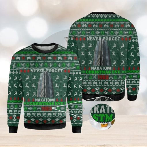 Die Hard Never Forget Nakatomi Plaza Christmas Eve 1988 Ugly Christmas Sweater