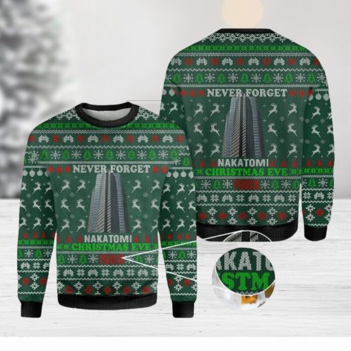 Die Hard Never Forget Nakatomi Plaza Christmas Eve 1988 Ugly Christmas Sweater