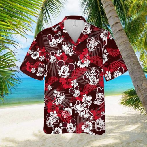 Disney Mickey Mouse Floral Aloha Hawaiian Shirt