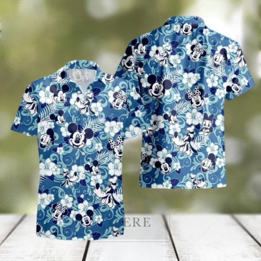 Disney Mickey Mouse Floral Aloha Summer Hawaiian Shirt