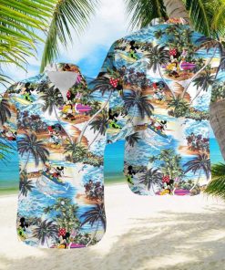 Disney Mickey Mouse Surfing Tropical Hawaiian Shirt