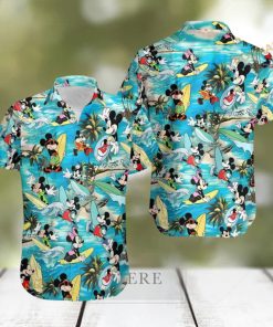 Disney Mickey Mouse Walking On Beach Hawaiian Shirt