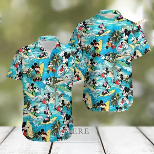 Disney Mickey Mouse Walking On Beach Hawaiian Shirt