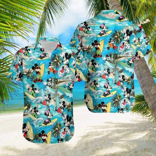 Disney Mickey Mouse Walking On Beach Hawaiian Shirt