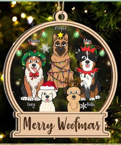 Dog Lovers Merry Woofmas Christmas Gift For Dog Lovers Personalized 2 Layered Mix Ornament