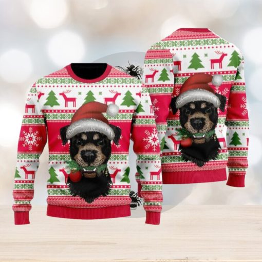 Dog Santas Hat Holiday Time Pattern Ugly Christmas Sweater Funny Gift For Men And Women Family Holidays