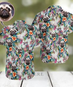 Dog With Tropical Flowers Custom Hawaiian Shirt