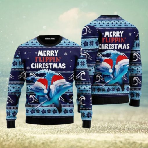 Dolphin Flippin’ Ugly Christmas Sweater