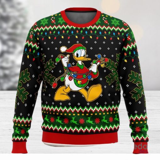 Donald Duck Christmas Lights Ugly Christmas Sweater Christmas Party Gift For Men And Women