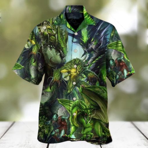 Dragon Green Skull Lover Art Style Hawaiian Shirt