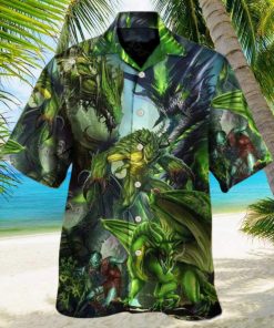 Dragon Green Skull Lover Art Style Hawaiian Shirt