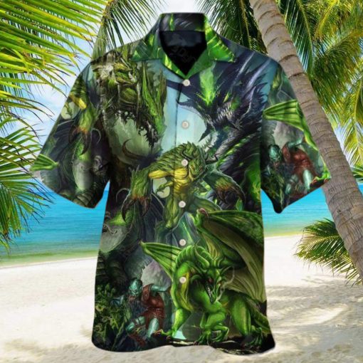 Dragon Green Skull Lover Art Style Hawaiian Shirt