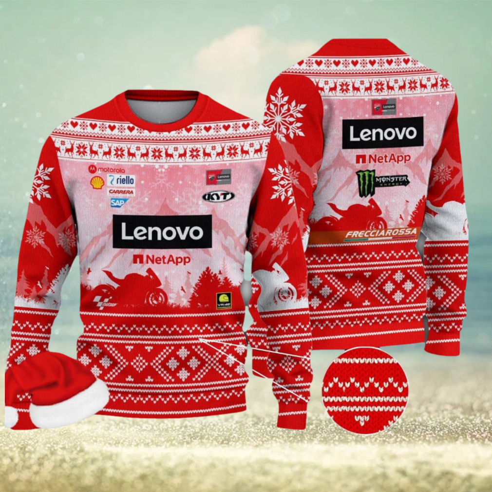 Ducati Lenovo Team Racing Moto Ugly Christmas Sweater For Men And Women -  Limotees