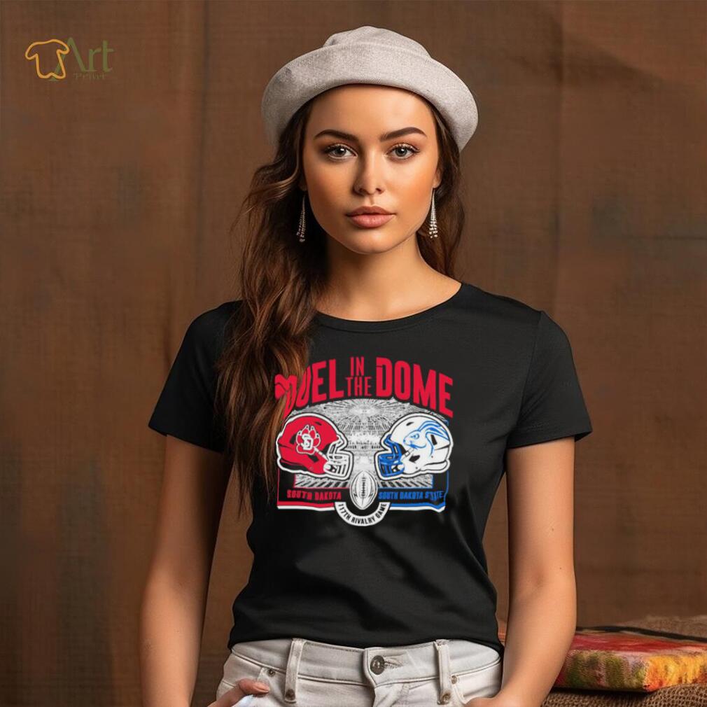 Dueling Helmets USD vs SDSU 2023 Matchup Shirt Dueling Helmets USD vs SDSU 2023 Matchup Shirt