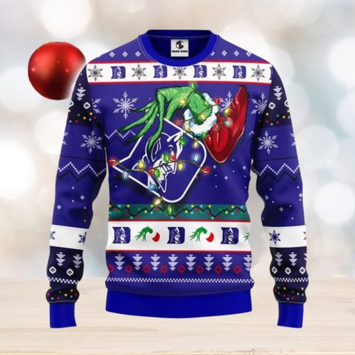 Duke Blue Devils Grinch Christmas Ugly 3D Xmas Sweater Christmas Gift For Fans