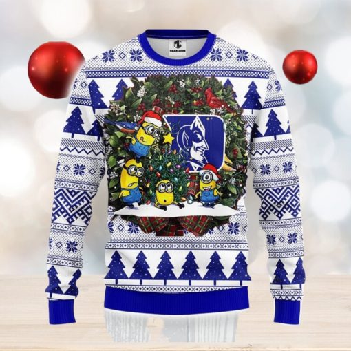 Duke Blue Devils Minion Christmas Ugly 3D Xmas Sweater Christmas Gift For Fans