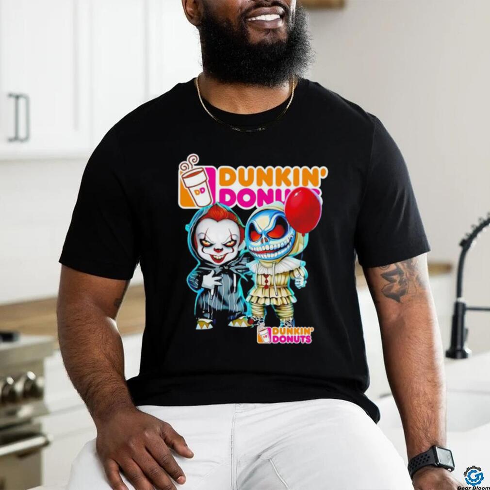 Dunkin’ Donuts Pennywise and Jack Skellington shirt Dunkin’ Donuts Pennywise and Jack Skellington shirt