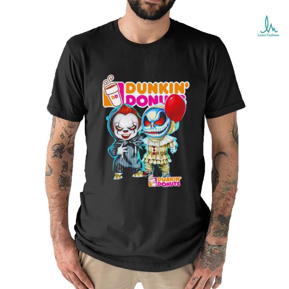 Dunkin’ Donuts Pennywise and Jack Skellington shirt Dunkin’ Donuts Pennywise and Jack Skellington shirt