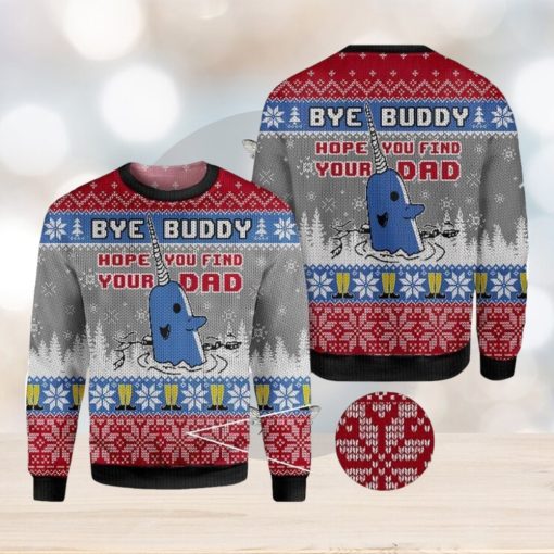 ELF bye buddy hope you find your dad Cozy Ugly AOP Sweater For Xmas