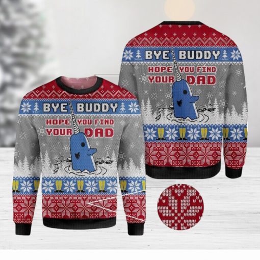 ELF bye buddy hope you find your dad Cozy Ugly AOP Sweater For Xmas