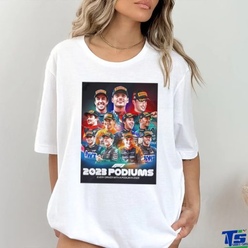 Eleven drivers have stood on the podiums in 2023 shirt