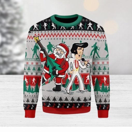 Elvis With Santa Christmas Ugly Christmas Sweater