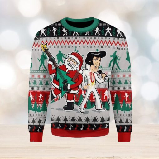 Elvis With Santa Christmas Ugly Christmas Sweater