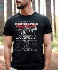 Europe Stadium Tour 2024 Rammstein Merch, Rammstein 30th Anniversary 1994 – 2024 Thank You For The Memories Signatures Shirt T Shirt Hoodie